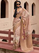 Tussar Silk Beige Ceremonial Wear Printed Saree